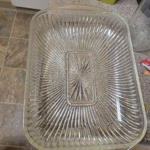 Vintage crystal baking dish